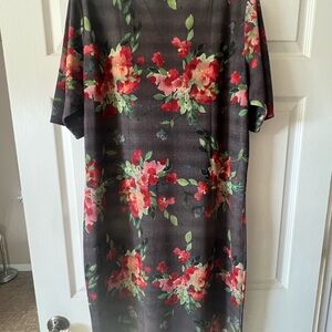 LuLaRoe Floral Dress - Purple (plum) multicolor